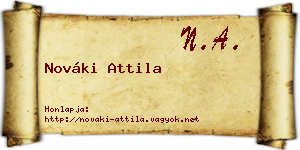 Nováki Attila névjegykártya